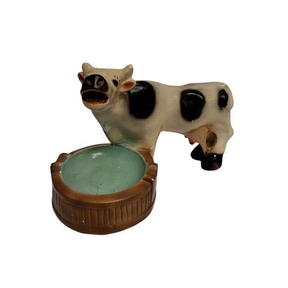 Vintage Ashtray Cow Standing on its udder NO hang tag Preowned - Picture 1 of 6